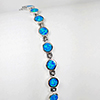 952 Sterling Silver Bracelet Jewelry with Multi Color Blue Opal Length 7.3 Inch.