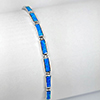 952 Sterling Silver Bracelet Jewelry with Multi Color Blue Opal Length 7.2 Inch.