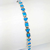 952 Sterling Silver Bracelet Jewelry with Multi Color Blue Opal Length 7.5 Inch.