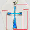 5.57 Grams Real 925 Sterling Silver Multi Color Blue Created Opal Pendant