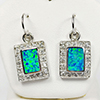 925 Sterling Silver Stud Earrings Jewelry with Multi Color Created Opal 4.22 G.