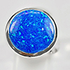 925 Sterling Silver Multi Color Blue Created Opal Jewelry 6.56 G. Ring Size 8
