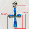4.75 Grams Real 925 Sterling Silver Multi Color Blue Created Opal Pendant