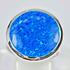 925 Sterling Silver Multi Color Blue Created Opal Jewelry 6.52 G. Ring Size 7