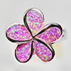 7.53 Grams Good Pink Created Opal Inlay Real 925 Sterling Silver Ring Size 9