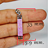 2.87 G. Real 925 Sterling Silver Multi Color Pink Created Opal Baguette Pendant