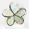 7.38 Grams Good White Created Opal Inlay Real 925 Sterling Silver Ring Size 8