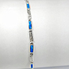 952 Sterling Silver Bracelet Jewelry with Multi Color Blue Opal Length 7.5 Inch.