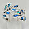 925 Sterling Silver Multi Color Blue Created Opal Jewelry 3.26 G. Ring Size 7