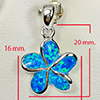 925 Sterling Silver Multi Color Blue Created Opal Pendant Jewelry 2.73 G.