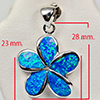 925 Sterling Silver Multi Color Blue Created Opal Pendant Jewelry 7.05 G.