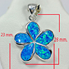 925 Sterling Silver Multi Color Blue Created Opal Pendant Jewelry 7.08 G.