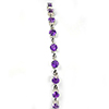 Natural Gem Purple Amethyst Real 925 Sterling Silver Jewelry Bracelet 7.5 Inch.
