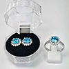 Natural Gems Topaz 925 Sterling Silver Jewelry Sets Ring Size 8 And Earrings