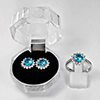 Natural Gems Topaz 925 Sterling Silver Jewelry Sets Ring Size 8 And Earrings