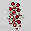 Natural Ruby Mix Shape With Real 925 Sterling Silver Jewelry 4.66 G. Ring Size 8