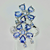 Natural Violetish Blue Tanzanite 925 Sterling Silver Ring Jewelry 4.31 G. Size 7