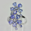 Natural Violetish Blue Tanzanite 925 Sterling Silver Ring Jewelry 4.49 G. Size 8