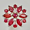 Natural Ruby Mix Shape With Real 925 Sterling Silver Jewelry 6.23 G. Ring Size 7