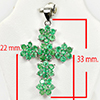 Natural Gem Green Emerald 925 Sterling Silver Jewelry Pendant 3.62 G.