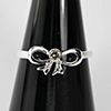 925 Sterling Silver Ring Jewelry 1.15 G. With Natural Diamond 0.06 Ct. Size 6