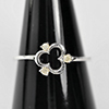 925 Sterling Silver Ring Jewelry 0.96 G. With Natural Diamond 0.06 Ct. Size 6.5