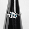 925 Sterling Silver Ring Jewelry 0.94 G. With Natural Diamond 0.10 Ct. Size 6