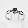 925 Sterling Silver Ring Jewelry 1.06 G. With Natural Diamond 0.22 Ct. Size 6.5