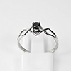 925 Sterling Silver Ring Jewelry 1.05 G. With Natural Diamond 0.22 Ct. Size 6.5