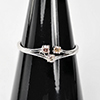 925 Sterling Silver Ring Jewelry 0.88 G. With Natural Diamond 0.11 Ct. Size 6.5