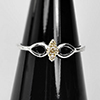 925 Sterling Silver Ring Jewelry 1.03 G. With Natural Diamond 0.07 Ct. Size 6
