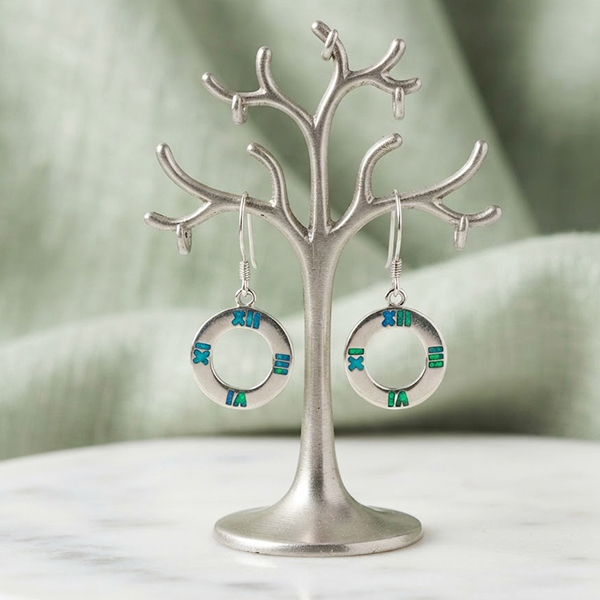 925 Sterling Silver Jewelry Earrings 4.85 Grams with Multi Color Blue Created Opal 925 Sterling Silver Jewelry Earrings 4.85 Grams with Multi Color Blue Created Opal