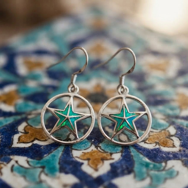 925 Sterling Silver Jewelry Earrings 5.85 Grams with Multi Color Blue Created Opal 925 Sterling Silver Jewelry Earrings 5.85 Grams with Multi Color Blue Created Opal