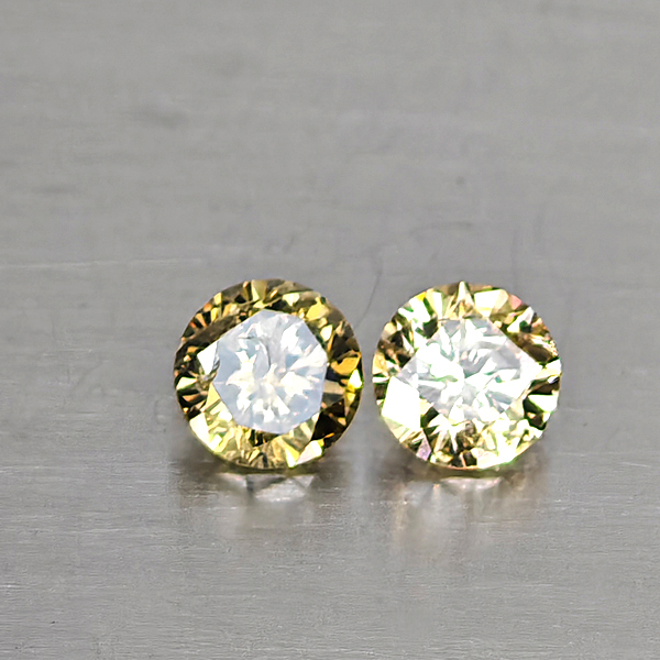 Natural Champagne Color Diamond 0.35 Ct. 2 Pcs. Round Diamond Cut 3.5 Mm. Natural Champagne Color Diamond 0.35 Ct. 2 Pcs. Round Diamond Cut 3.5 Mm.