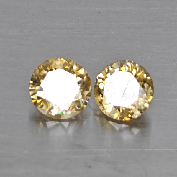 Natural Champagne Color Diamond 0.37 Ct. 2 Pcs. Round Diamond Cut 3.5 Mm. Natural Champagne Color Diamond 0.37 Ct. 2 Pcs. Round Diamond Cut 3.5 Mm.
