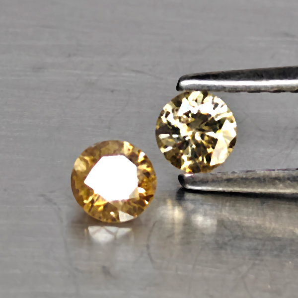 Natural Champagne Color Diamond 0.30 Ct. 2 Pcs. Round Diamond Cut 3.4 Mm. Natural Champagne Color Diamond 0.30 Ct. 2 Pcs. Round Diamond Cut 3.4 Mm.