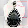 Natural Gemstone Pear Cabochon Shape Metal Silver Plated Fine Jewelry Pendant 16.36 Grams Natural Gemstone Pear Cabochon Shape Metal Silver Plated Fine Jewelry Pendant 16.36 Grams