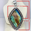 Natural Gemstone Fancy Cabochon Shape Metal Silver Plated Fine Jewelry Pendant 14.01 Grams Natural Gemstone Fancy Cabochon Shape Metal Silver Plated Fine Jewelry Pendant 14.01 Grams