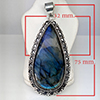 Natural Gemstone Pear Cabochon Shape Metal Silver Plated Fine Jewelry Pendant 26.83 Grams Natural Gemstone Pear Cabochon Shape Metal Silver Plated Fine Jewelry Pendant 26.83 Grams