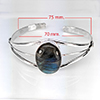 Natural Gemstone Oval Cabochon Shape 25.33 Grams Metal Silver Plated Fine Jewelry Bangle 7.5 Inch Natural Gemstone Oval Cabochon Shape 25.33 Grams Metal Silver Plated Fine Jewelry Bangle 7.5 Inch