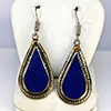 Natural Lapis Lazuli with Metal Silver Plated Earrings Jewelry 7.79 Grams Natural Lapis Lazuli with Metal Silver Plated Earrings Jewelry 7.79 Grams