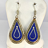 Natural Lapis Lazuli with Metal Silver Plated Earrings Jewelry 7.66 Grams Natural Lapis Lazuli with Metal Silver Plated Earrings Jewelry 7.66 Grams