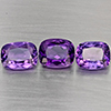 Natural Purple Amethyst 10.47 Ct. 3 Pcs Cushion Shape Gemstone From Brazil Natural Purple Amethyst 10.47 Ct. 3 Pcs Cushion Shape Gemstone From Brazil