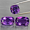Natural Purple Amethyst 9.10 Ct. 3 Pcs Cushion Shape Gemstone From Brazil Natural Purple Amethyst 9.10 Ct. 3 Pcs Cushion Shape Gemstone From Brazil