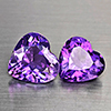 Natural Purple Amethyst 6.54 Ct. 2 Pcs Heart Shape 10.3 x 10 Mm Gemstone From Brazil Natural Purple Amethyst 6.54 Ct. 2 Pcs Heart Shape 10.3 x 10 Mm Gemstone From Brazil