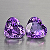 Natural Purple Amethyst 7.57 Ct. 2 Pcs Heart Shape 10.7 x 10 Mm Gemstone From Brazil Natural Purple Amethyst 7.57 Ct. 2 Pcs Heart Shape 10.7 x 10 Mm Gemstone From Brazil