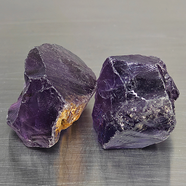 Natural Purple Amethyst Gemstones 93.96Ct. 2 Pcs. Rough Shape and Mixed Size Natural Purple Amethyst Gemstones 93.96Ct. 2 Pcs. Rough Shape and Mixed Size