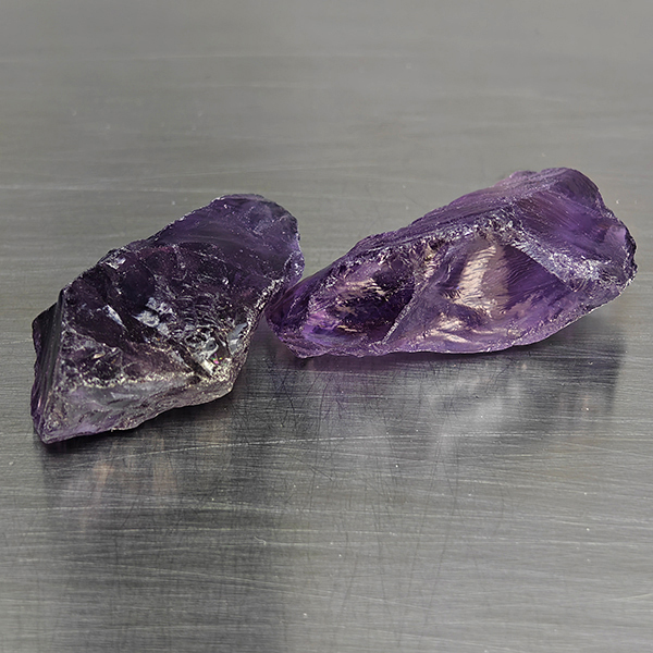 Natural Purple Amethyst Gemstones 76.40 Ct. 2 Pcs. Rough Shape and Mixed Size Natural Purple Amethyst Gemstones 76.40 Ct. 2 Pcs. Rough Shape and Mixed Size