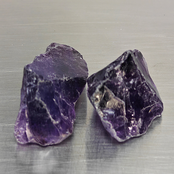 Natural Purple Amethyst Gemstones 94.71 Ct. 2 Pcs. Rough Shape and Mixed Size Natural Purple Amethyst Gemstones 94.71 Ct. 2 Pcs. Rough Shape and Mixed Size