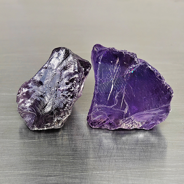 Natural Purple Amethyst Gemstones 85.15 Ct. 2 Pcs. Rough Shape and Mixed Size Natural Purple Amethyst Gemstones 85.15 Ct. 2 Pcs. Rough Shape and Mixed Size